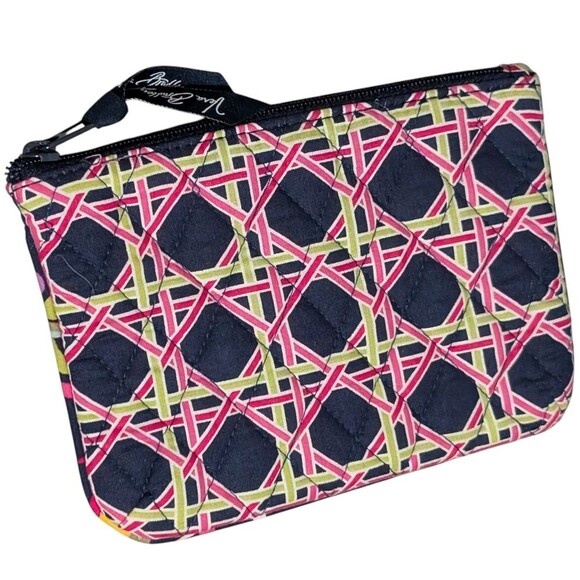 Vera Bradley Ribbons retired geometric small cosmetic bag coin purse novelty - Picture 1 of 6